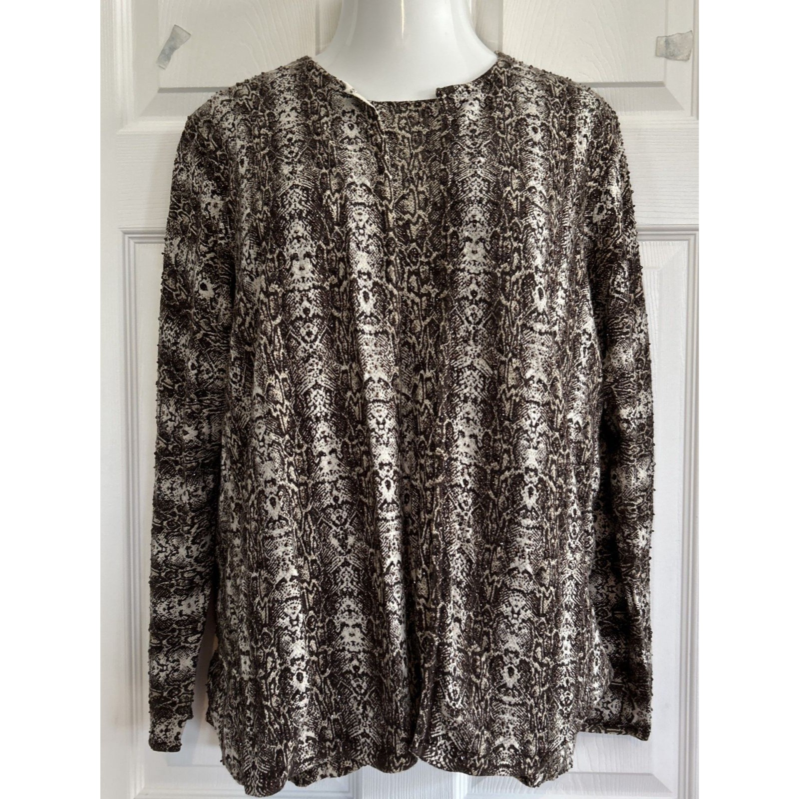 Oscar De La Renta Beaded Twinset Cardigan & Sleeveless Tank Plus Size 2x